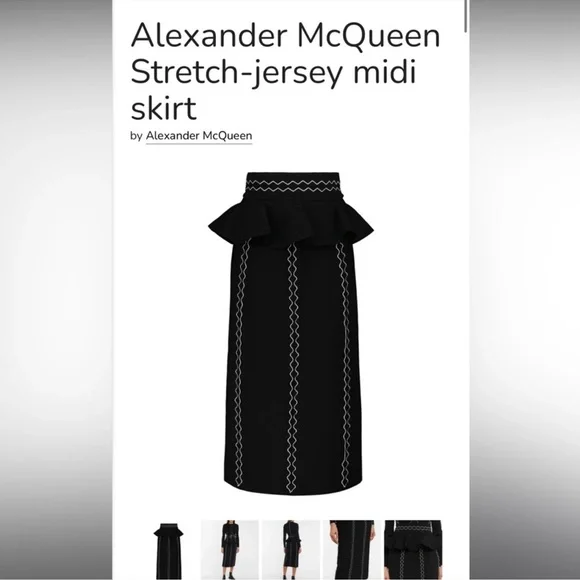 Alexander McQueen Stretch-Jersey Midi Skirt - Size S - Picture 15 of 16